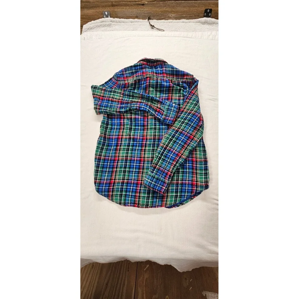 Ralph Lauren Boys L 14-16 Plaid Button Down Shirt Multi Color Long Sleeve Pony